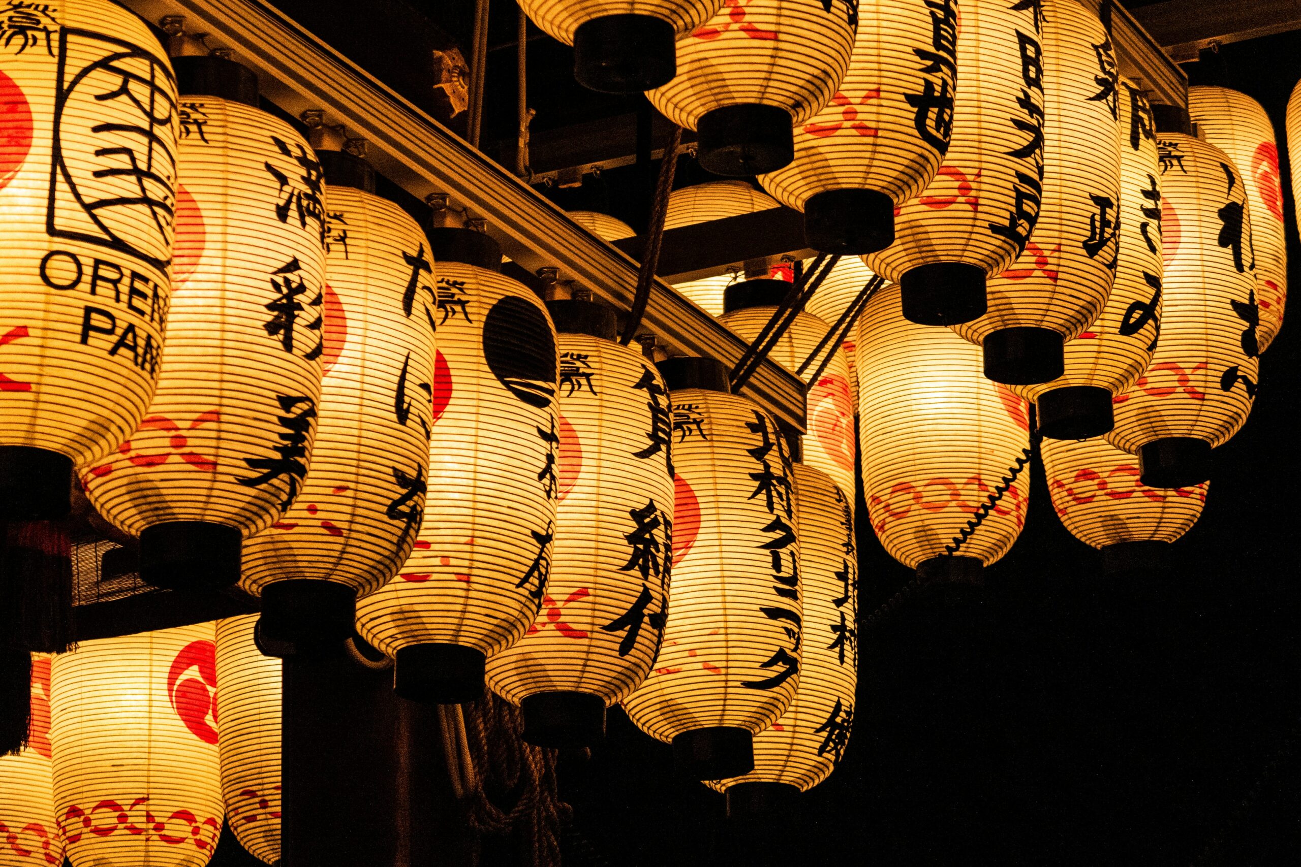 Japanese festival lanterns with kanji characters, showcasing the visual and linguistic elements essential for effective localization in Japan